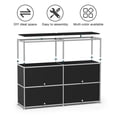 thumbnail image 6 of Innovaze 4-Tier Accent Cabinet with Door， Metal Storage Cabinet, Freestanding Organizer for Living Room, Entryway, Bedroom, Black, 6 of 9