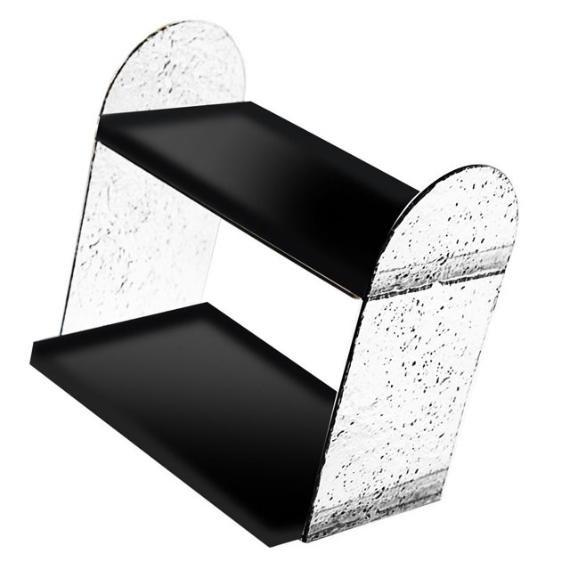 Double Layer Storage Rack, Unique Texture, Transparent Design, Excellent PP, 2 Tier Organizer for Cosmetics, Stationery, and More with Sliding Wood Storage Drawer, Black