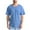Blue, variant on Mens Post Shoulder Surgery Recovery Shirts Full Tear Away Short Sleeve Crewneck Snap Chemo Port Access Shirt S-3XL