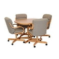thumbnail image 4 of Caster Chair Company 5-Piece 42x42 Caster Dining Set Wood Edge Laminate Table Top & Pewter Chairs, 4 of 14