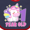 thumbnail image 4 of Inktastic 1 Year Old with Cute Unicorn Birthday Girls Baby Bib, 4 of 4