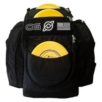 OG Black V3 Disc Golf Bag | 26  Disc Capacity | Premium Disc Golf Backpack Bag | Design | 2 Large Side Compartments | Three Patches Included