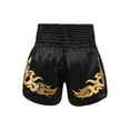 thumbnail image 2 of Doomiva Men's Drawstring Boxing Trunks for Training Punching, Sparring Fitness Gym Kickboxing Shorts Black L, 2 of 7