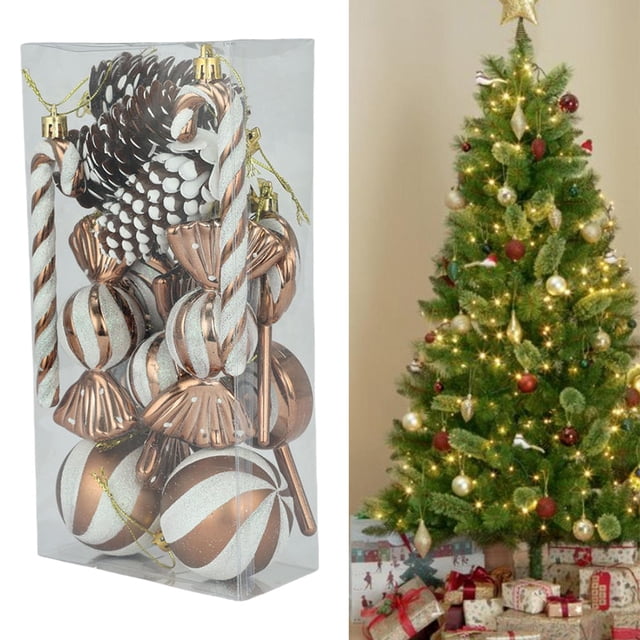 15 piezas de adornos navideños perfecl marrón