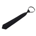thumbnail image 4 of Corbatas de seguridad negras con clip en la corbata para hombres y mujeres, corbata negra mate, corbata fúnebre negra, accesorios para ropa Feliz Sencillez, 4 of 5