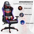 thumbnail image 6 of Czlolo Gaming Chair with Bluetooth Speakers and LED Lights, Music Video Game Chair, Ergonomic Computer Gamer Chair with Headrest and Lumbar Support for Adults, Red, 6 of 8