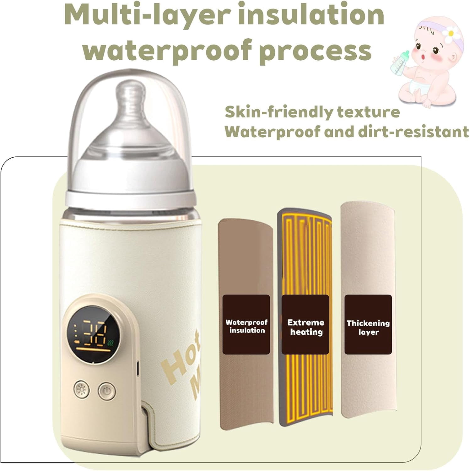 Baby Bottle Warmer, 12-in-1 Fast Milk Warmer W/ Appointment &Timer, 24H Accurate Temperature Control and Auto Shut off, Baby Food Heater w/ LCD Display & BPA-Free, Dual Bottle Design for All Bottles