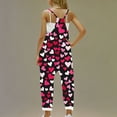 thumbnail image 3 of FAHXNVB Girl's V Neck Sleeveless Jumpsuits Hearts Print Spaghetti Straps Long Pants Fashion Casual Rompers With Pockets 5-14 Years, 3 of 5