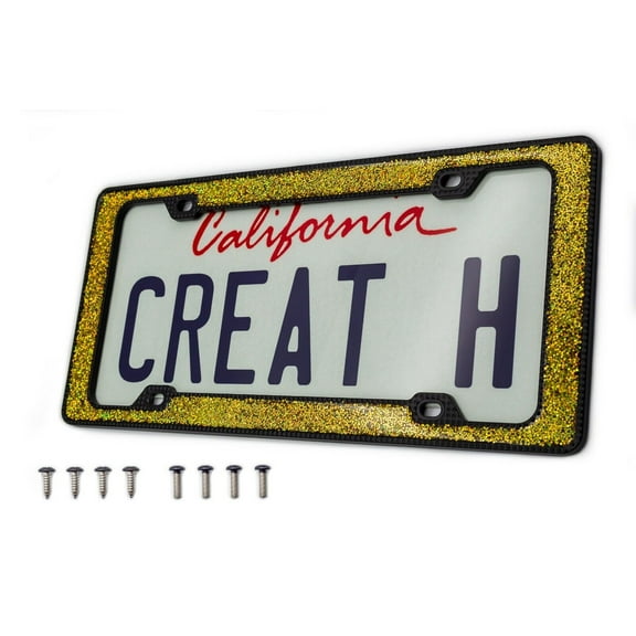 Creathome 3D Shining and Neon License Plate Frame from Pure Zinc Alloy Metal Per