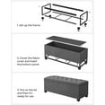 thumbnail image 3 of SONGMICS 43.3" Storage Ottoman Bench Hold up to 660lbs Bedroom Ottoman Bench Enough Storage for Bedroom Entryway Living Room Dark Gray, 3 of 7