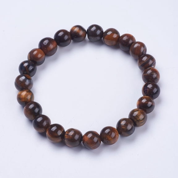 1Pcs Natural Tiger Eye Beaded Stretch Bracelets Healing Bracelets for Men Women Stretch Beaded Bracelet 8mm