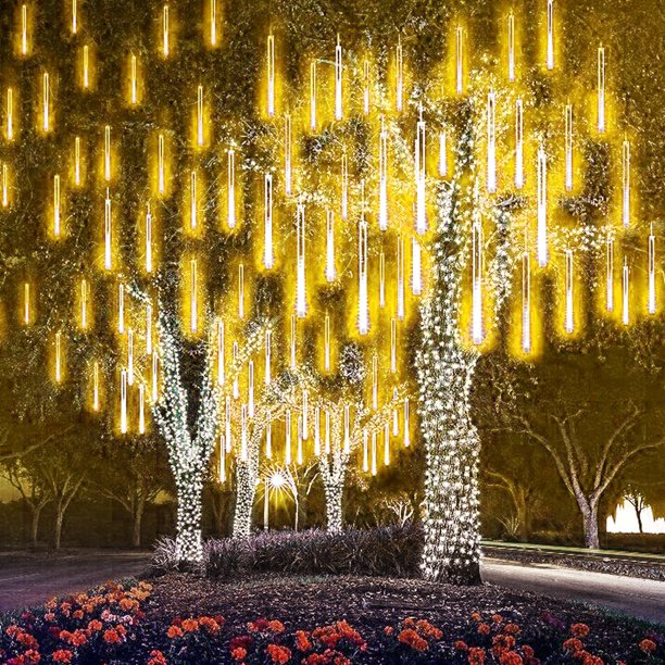 Boerdi 192 LED String Light Waterproof Solar Meteor Shower Rain Tree