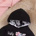thumbnail image 5 of Xyant Toddler Baby Girl Clothes Long Sleeve Pullover Hooded Sweatshirt Stretch Jogger Pants Fall Winter Cow Print Outfits (Black,3-6 Months), 5 of 6