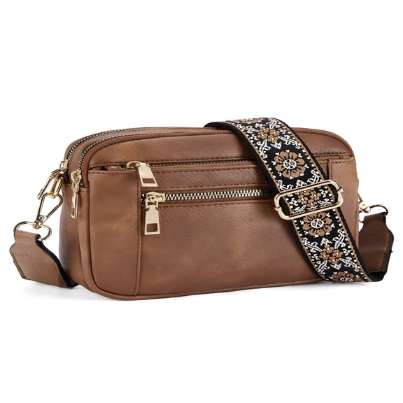 GASTROPOD Small Crossbody Bags for Women, Vegan Leather Shoulder Purse with Adjustable Wide Strap, Lightweight Multi-Pocket Everyday Crossbody Bag, Small Shoulder Bags for Women