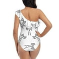 thumbnail image 5 of Gukieu Antenna Icon Print One-shoulder Ruffled One-piece Swimsuit with Removable Chest Pads and Tummy-control Swimsuit for Women-Medium, 5 of 6