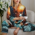 thumbnail image 6 of Honeii Textured Bald Eagle print Women's Pajama Sets Long Sleeve Button Down Sleepwear Nightwear Soft Pjs Lounge Sets-Medium, 6 of 7