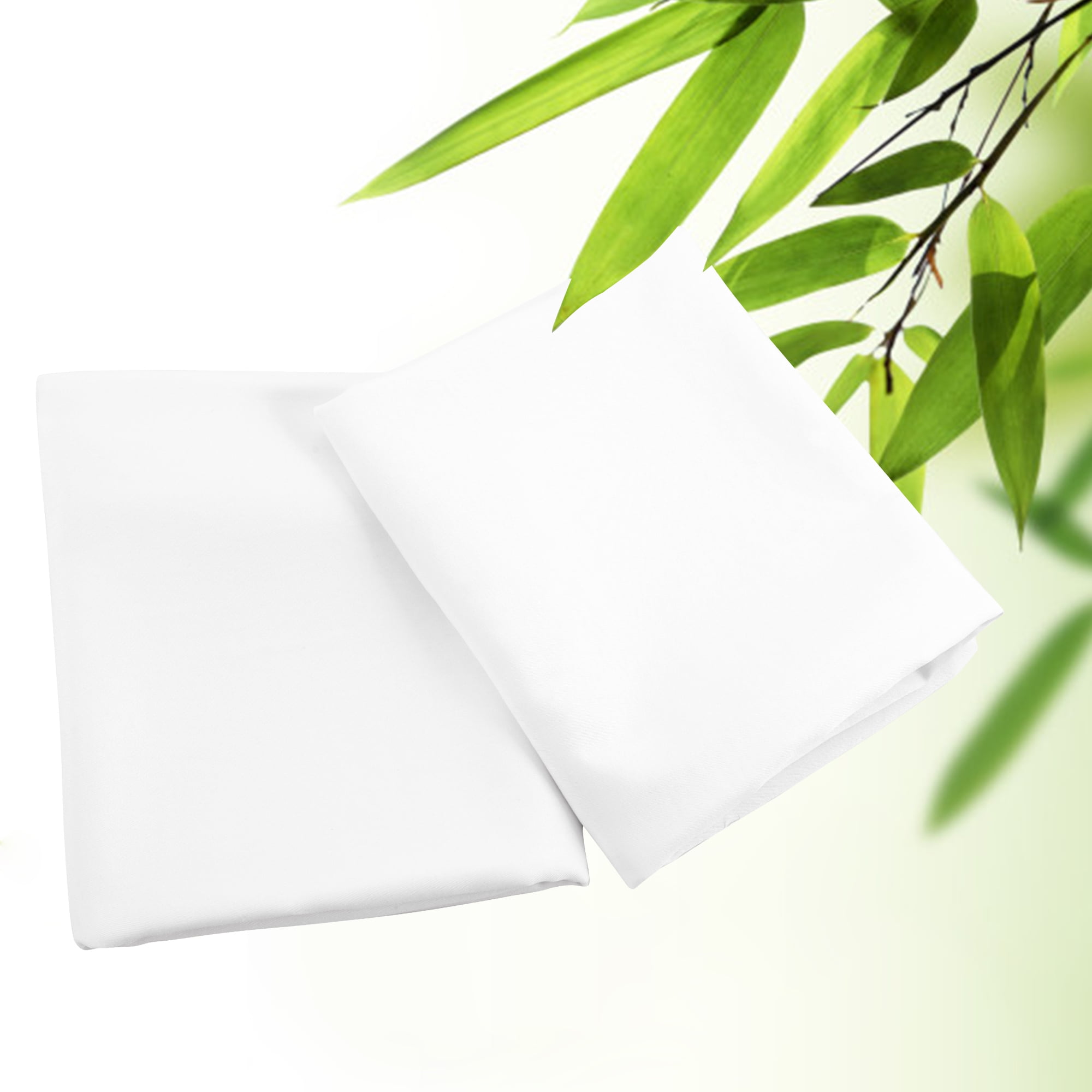 Unique Bargains 2Pc Breathable Zipper Closure Pillowcases White King