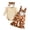 Coffee, variant on Linfrsh Fall Outfits Toddler Girl Cute Girls' Casual Top With Triangle Bib Paired With Adorable Cow Plush Backless Pants and Headband Set