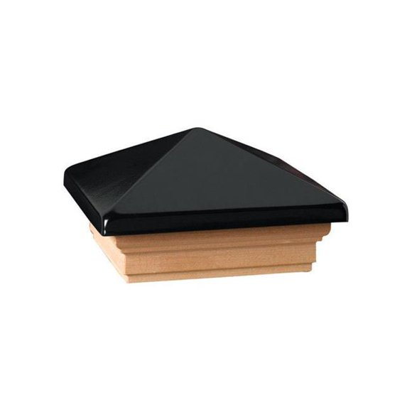 Deckorators 5994793 3 x 4 Po. Capuchon de Poteau en Bois Noir - Boîte de 12