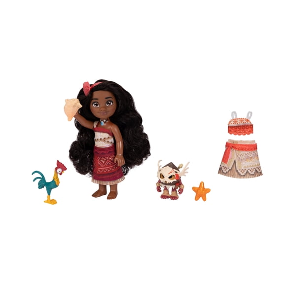 Disney's Moana 2 Adventure Petite Set 6 inch Tall Moana Doll with 2 Outfits and Accessories