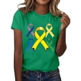 thumbnail image 1 of UANWENN T-Shirts Décontractés pour Femmes avec Imprimé Ruban de Sensibilisation au Cancer, Manches Courtes, Col Rond, Style de Base pour le Quotidien, Chandails Athlétiques, Paquet Femmes, T-Shirts pour Femmes, Hauts de Couleur Unie pour Femmes, Court, 1 of 5