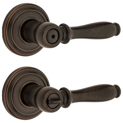 Kwikset Ashfield Bed/Bath Door Lever in VB