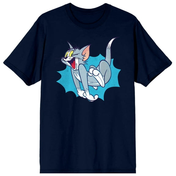 Tom & Jerry Classic Tom Cartoon Character Men's Navy Blue Graphic Tee-3XL