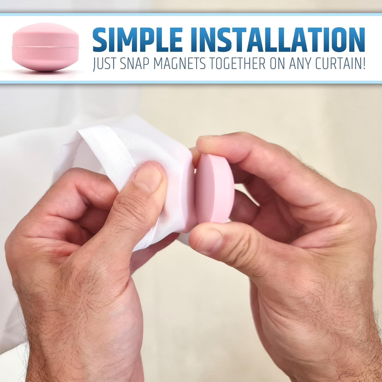 HMMAGNETS Magnetic Shower Curtain Weights with Rustproof Silicone Wrap, Pink, 4 Pairs