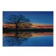 thumbnail image 3 of Nature Cutting Board, Majestic Full Branch Tree at Twilight with Water Reflection out Nature View, Decorative Tempered Glass Cutting and Serving Board, Small Size, Blue Orange, by Ambesonne, 3 of 5