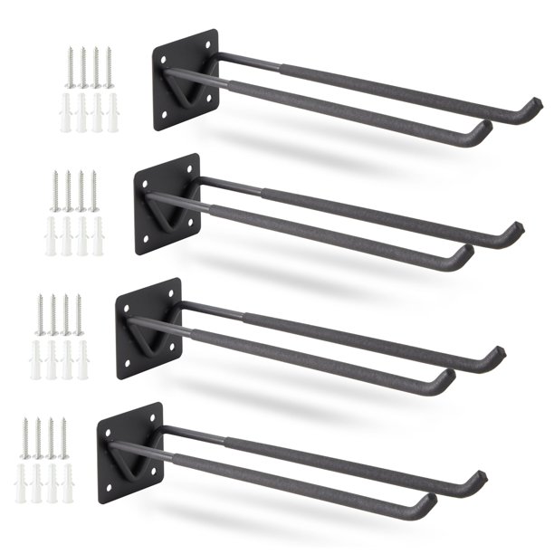 4 Pack Heavy Duty Hooks for Garage Wall Organizer Rack, 12Inch Steel