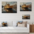 thumbnail image 4 of Designart "Contrasts Along the Port Quayside III" Nautical & Beach Print on Natural Pine Wood, 4 of 5