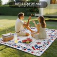 thumbnail image 4 of Independence Day Outdoor Rug for Patio/Deck/Porch, Non-Slip Large Area Rug 5 x 8 Ft, Red Blue Star Firework Wooden Grain Indoor Outdoor Rugs Washable Area Rugs, Reversible Camping Rug Carpet Runner, 4 of 8