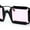 Black Pink, variant on Runway Razor Blade Shape Plastic Narrow Rectangle Sunglasses All Brown