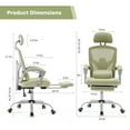 thumbnail image 4 of CONCETTA Ergonomic High Back Mesh Office Chair with Headrest, Footrest, Armrests for Adults, Green, 4 of 8