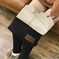 thumbnail image 4 of Women Winter Warm Thick Leggings Sherpa Fleece Lined Stretchy Soft Thermal Pants High Waist Tights, 4 of 6