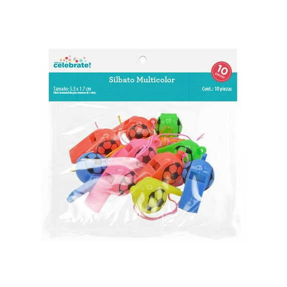 Silbato Multicolor Way to Celebrate 5.5x1.7 cm 10 Piezas