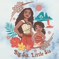 thumbnail image 2 of Junior's Moana 2 Big Sis Little Sis Floral Portrait Graphic Crop T-Shirt, 2 of 4