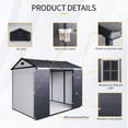 thumbnail image 2 of 8x6 FT Resin Storage Shed with Two Windows - Floor  & Lockable Door for Garden Tool Organization, 2 of 8