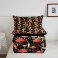 thumbnail image 5 of Homewish Wild Mushrooms Twin Comforter Sets,Retro Fungus Plants Bedding Set,Red Green,Black Reversible,2 Pieces,1 Comforter and 1 Pillowcase, 5 of 7