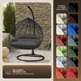 thumbnail image 5 of LeisureMod Hanging Swing Chair Two-Person Seater Egg Chair Black Frame in Teardrop Design with Armrest Removable Zippered Washable Polyester Cushion Cover for Indoor and Patio Recluse Collection, 5 of 11
