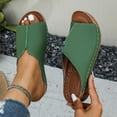 thumbnail image 5 of LOVZFMLL Women's Chunky Wedge Sandals Open Toe Slip On Summer Casual Slides with Arch Support Comfort Walking Shoes Green 5.5, 5 of 9