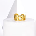 thumbnail image 4 of Silvora Gothic Open Ring 18K Gold Plated Link Chain Ring Statement Stacking Band for Women, 4 of 7