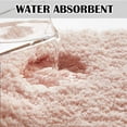 thumbnail image 4 of Bathroom Contour Rug Non Slip Bath Mat Water Absorbent Soft Microfiber Shaggy Bathroom Mat Machine Washable Bath Rug for Bathroom Thick Plush U Shape Toilet Rug (20 x 24, Blush), 4 of 6