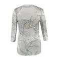 thumbnail image 2 of Hauts d'Été pour Femmes 2023 T-shirt Décontracté Imprimé Manches 3/4 Col Rond T-shirt Bohème Grande Taille pour Femmes, 2 of 3