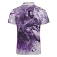 thumbnail image 5 of Purple Wolf Men Zipper T-shirt Summer Casual Short Sleeve T-shirt Top, 5 of 7
