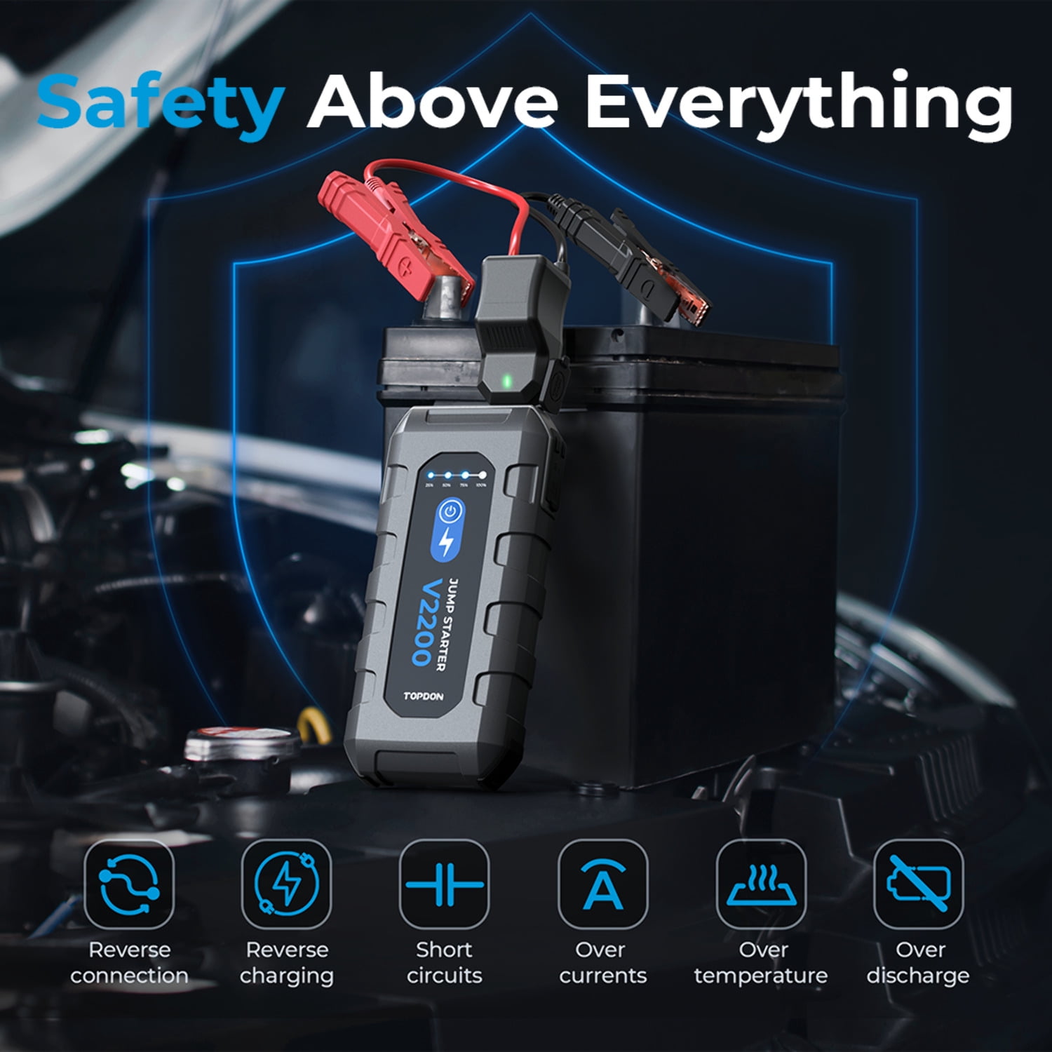 Topdon V2200 - 2200 Peak Amp Jump Starter & Booster