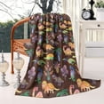 thumbnail image 2 of Brown Dinosaurs Flowers Trees Pattern Blanket,Comfortable Soft Lamb Wool Throw Blanket,All Season,Warm Lightweight Blankets for Sofa Bed Couch Living Room Chair,40"x50", 2 of 4
