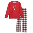 thumbnail image 2 of Unique Bargains Christmas Elk Print Tops with Plaid Pants Sleepwear Family Pajama Set L Men, 2 of 4