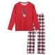 thumbnail image 2 of Inspire Chic Navidad Camisetas de Ciervo con Pantalones de Cuadros Ropa de Dormir Conjuntos de Pijamas Familiares [Hombres] L Rojo, 2 of 4