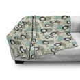 thumbnail image 3 of Flower Soft Flannel Fleece Blanket, Floral White Background with Blue and Brown Dandelions Leaves Swirls Artwork Print, Cozy Plush for Indoor and Outdoor Use, 50" x 60", Multicolor, by Ambesonne, 3 of 6